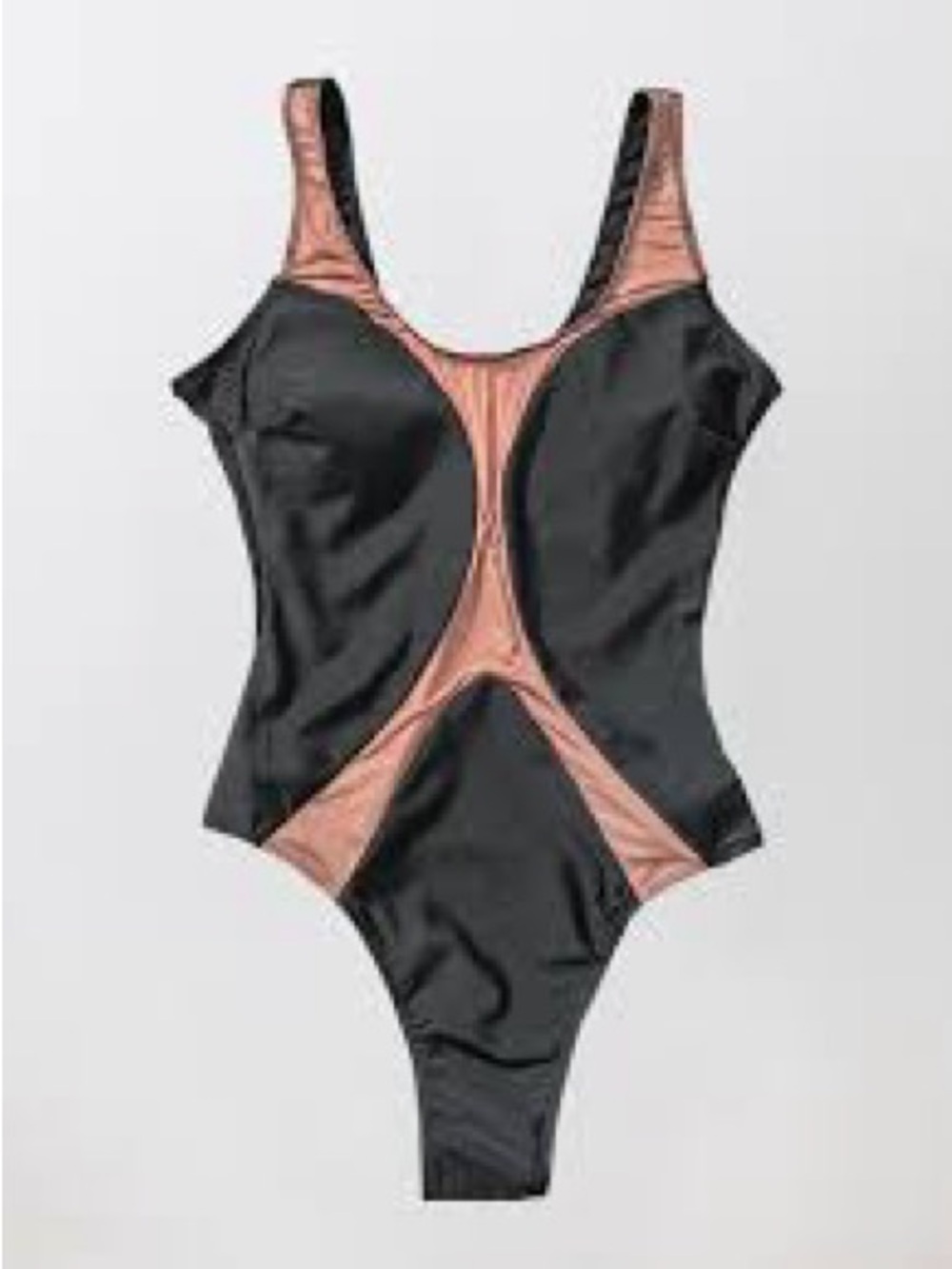 Black & tan mesh one-Piece Swimsuit
